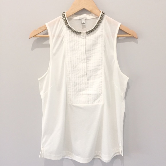 J Crew Embellished Sleeveless Top - Picture 1 of 4
